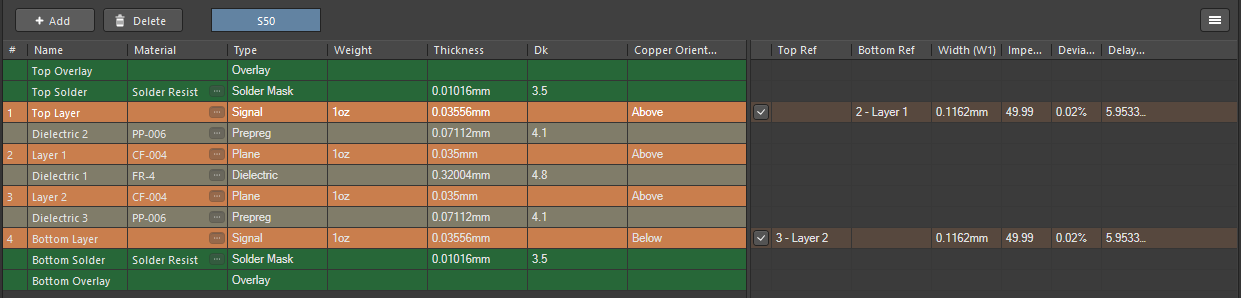 Altium Layer Stack Manager